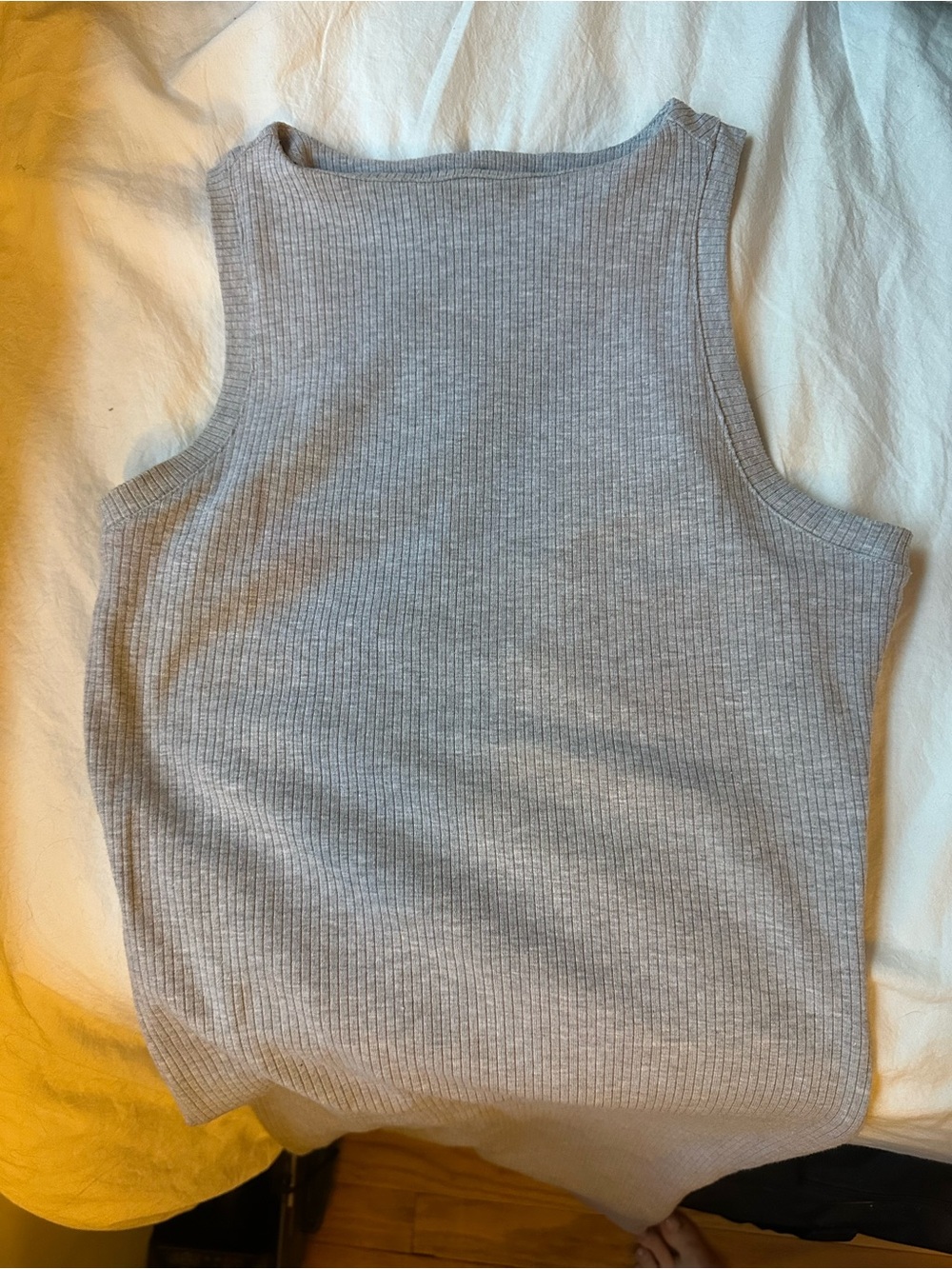 Gray Ribbed Tank Dress - Picture 2 of 3